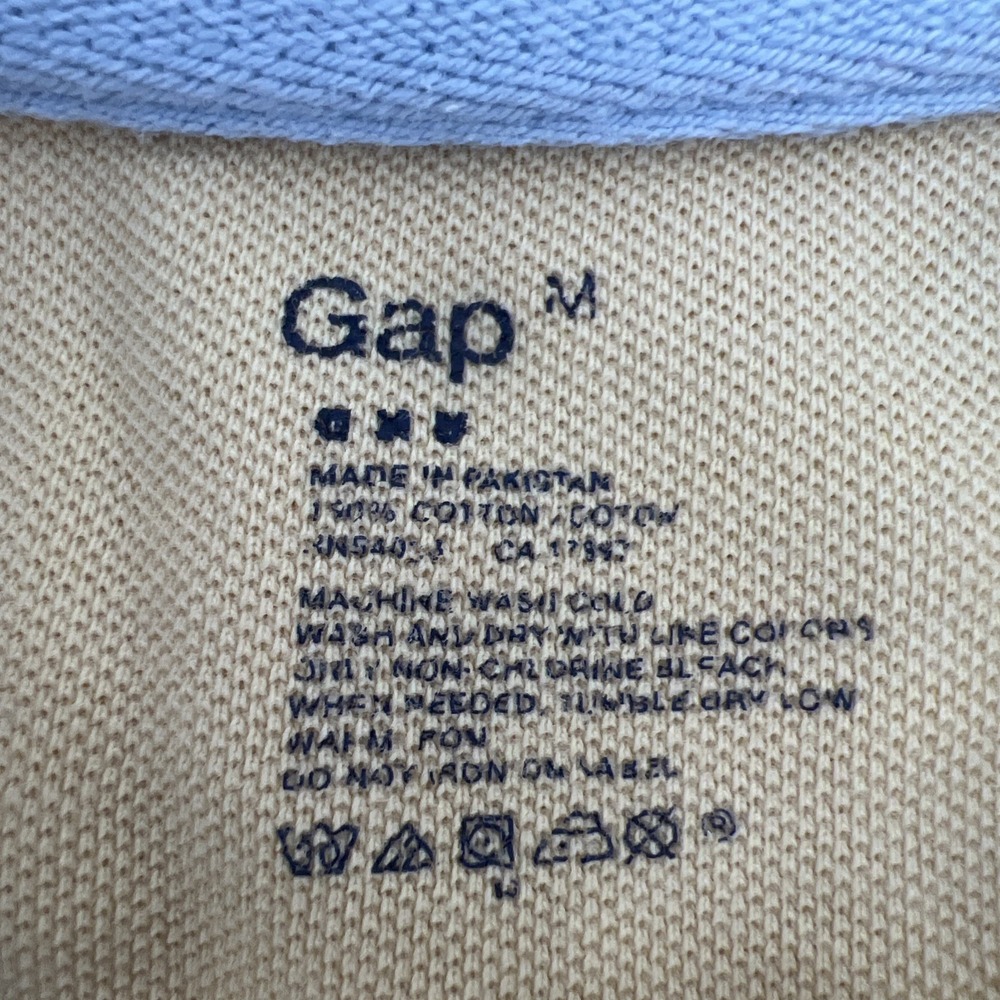 Gap Shirt Mens Size Medium Yellow Short Sleeve Polo 100%Cotton - Picture 4 of 7